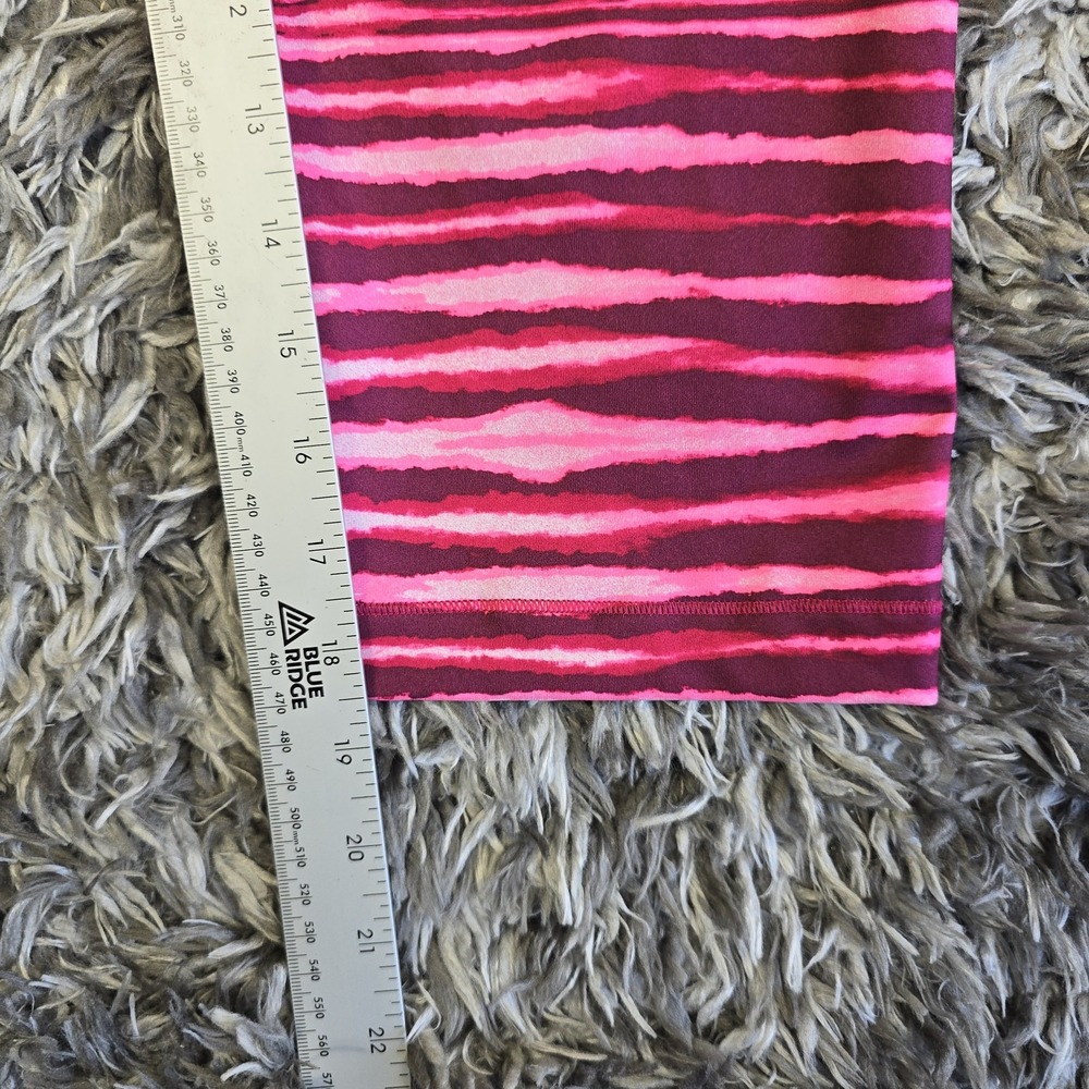 Nike Pro Leggings Womens Large Pink Purple Striped Capri Running Yoga 717430-677 - Picture 3 of 6
